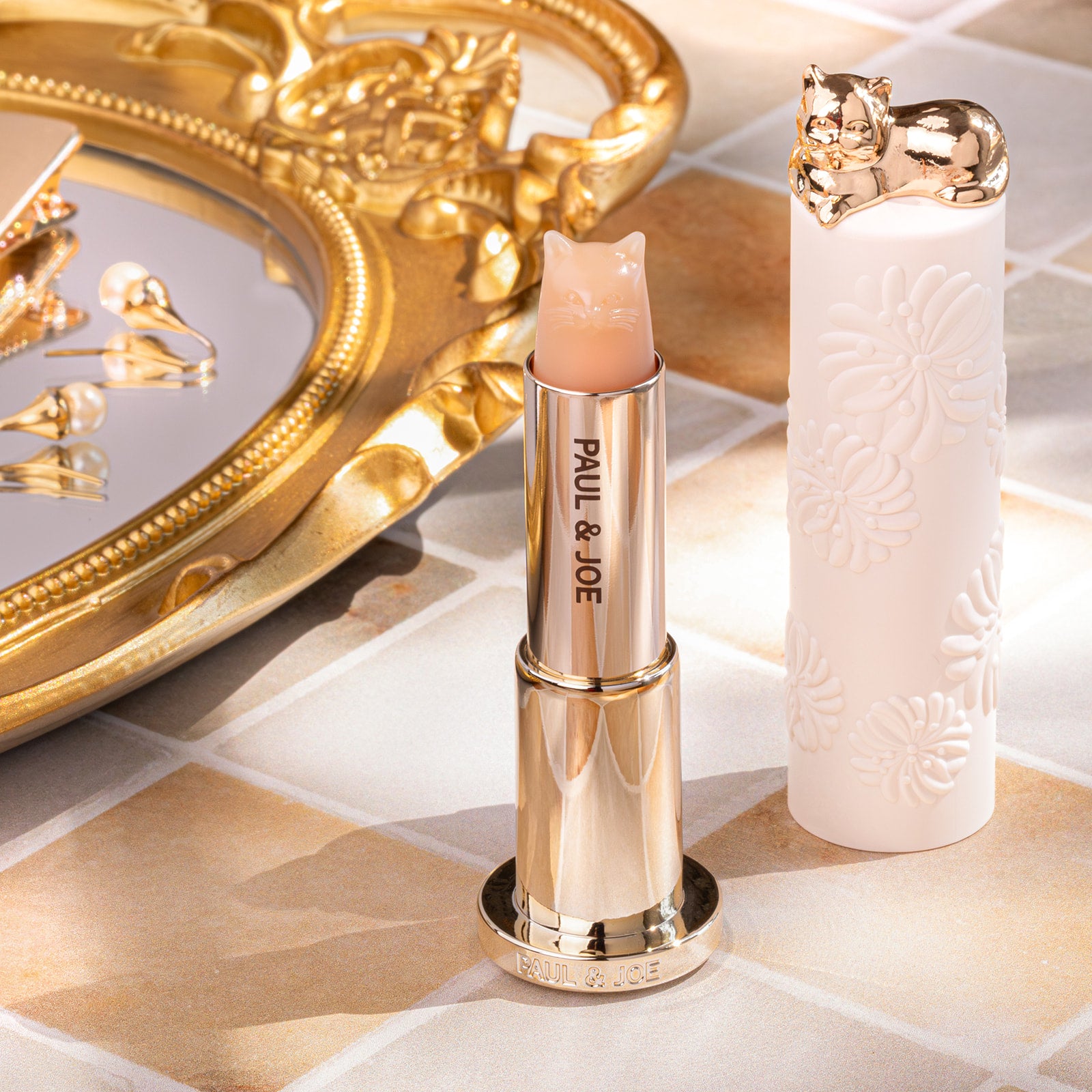 Lipstick Case Limited R White with Gold Cat (Case only)